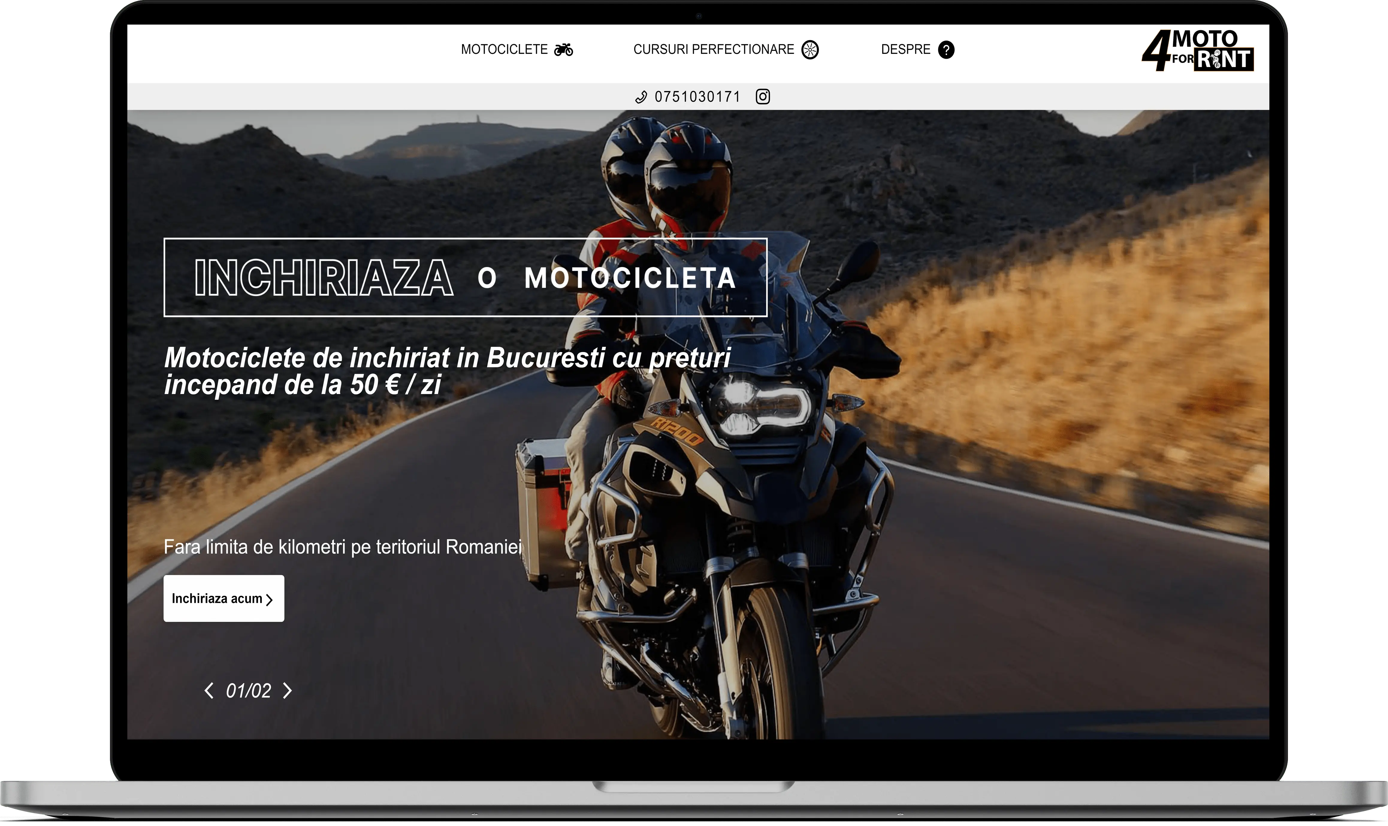 Prezentare site pe desktop